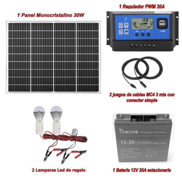 Kit Solar Fotovoltaico Camping 240w/d Luces - Imagen 2